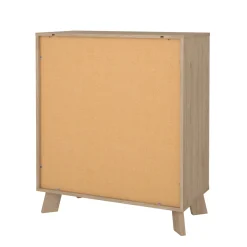 Cassettiera con maniglie rovere e bianca 78x92h cm - Alamid