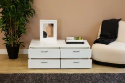 Cassettiere > Dmora Cassettiera economica bianca 110x35h cm - Gignod Bianco