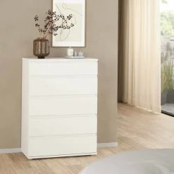 Cassettiere > Dmora Cassettiera elegante bianca 76x106h cm - Arriba Bianco