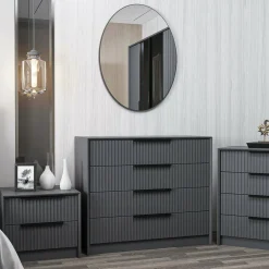 Cassettiera in legno antracite 100x45h cm - Jebi