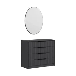 Cassettiera in legno antracite 100x45h cm - Jebi