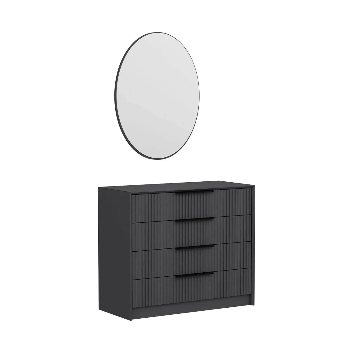 Cassettiera in legno antracite 100x45h cm - Jebi
