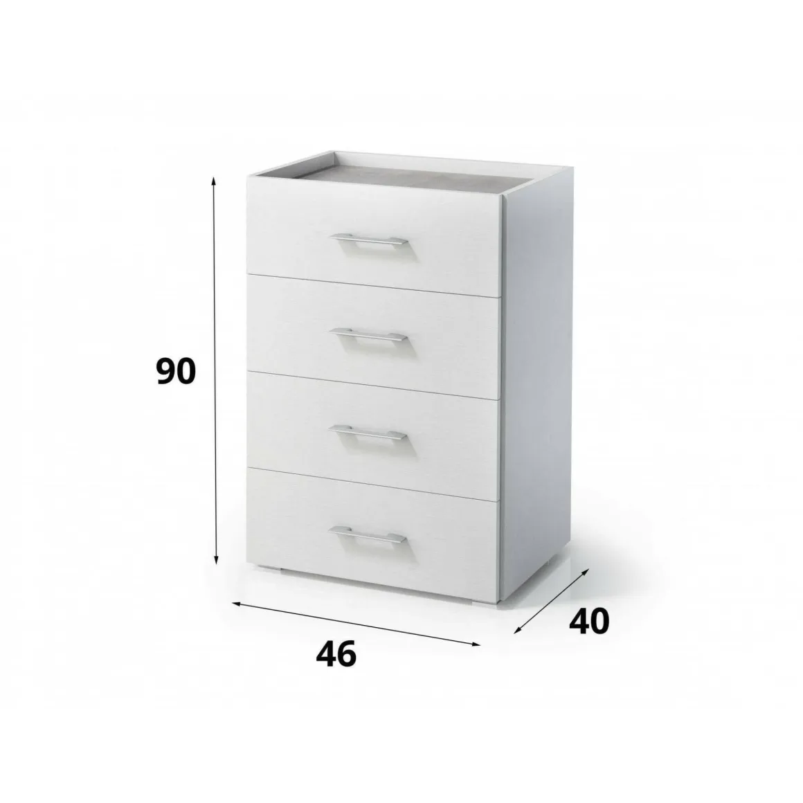 Cassettiera in legno bianca e cemento 50x87h cm - Avim