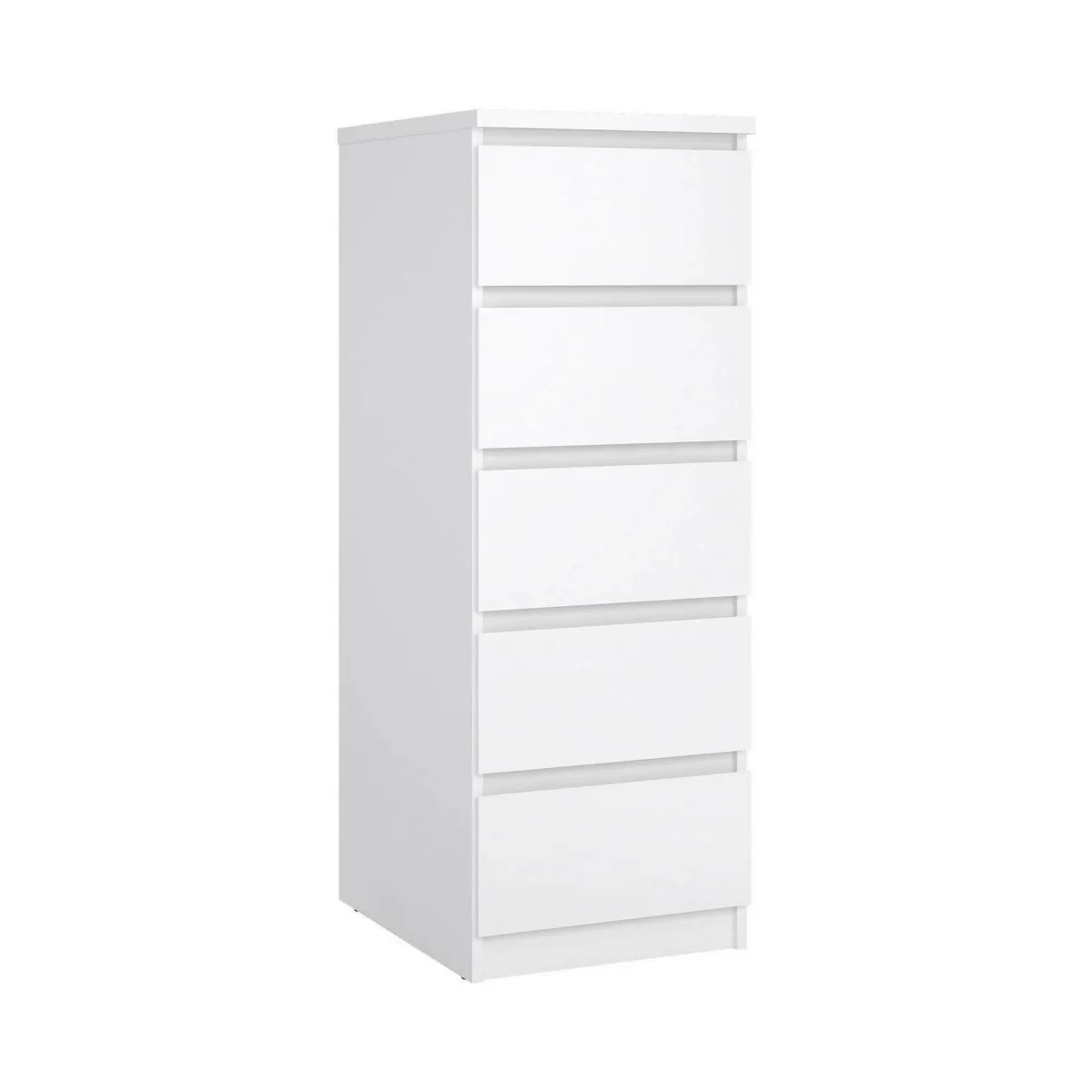 Cassettiere > Dmora Cassettiera in legno bianca lucida 40x50x111h cm - Achaldi Bianco Lucido