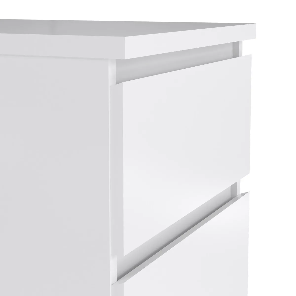 Cassettiere > Dmora Cassettiera in legno bianca lucida 40x50x111h cm - Achaldi Bianco Lucido