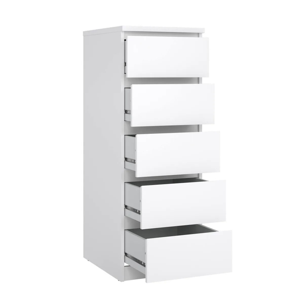 Cassettiere > Dmora Cassettiera in legno bianca lucida 40x50x111h cm - Achaldi Bianco Lucido