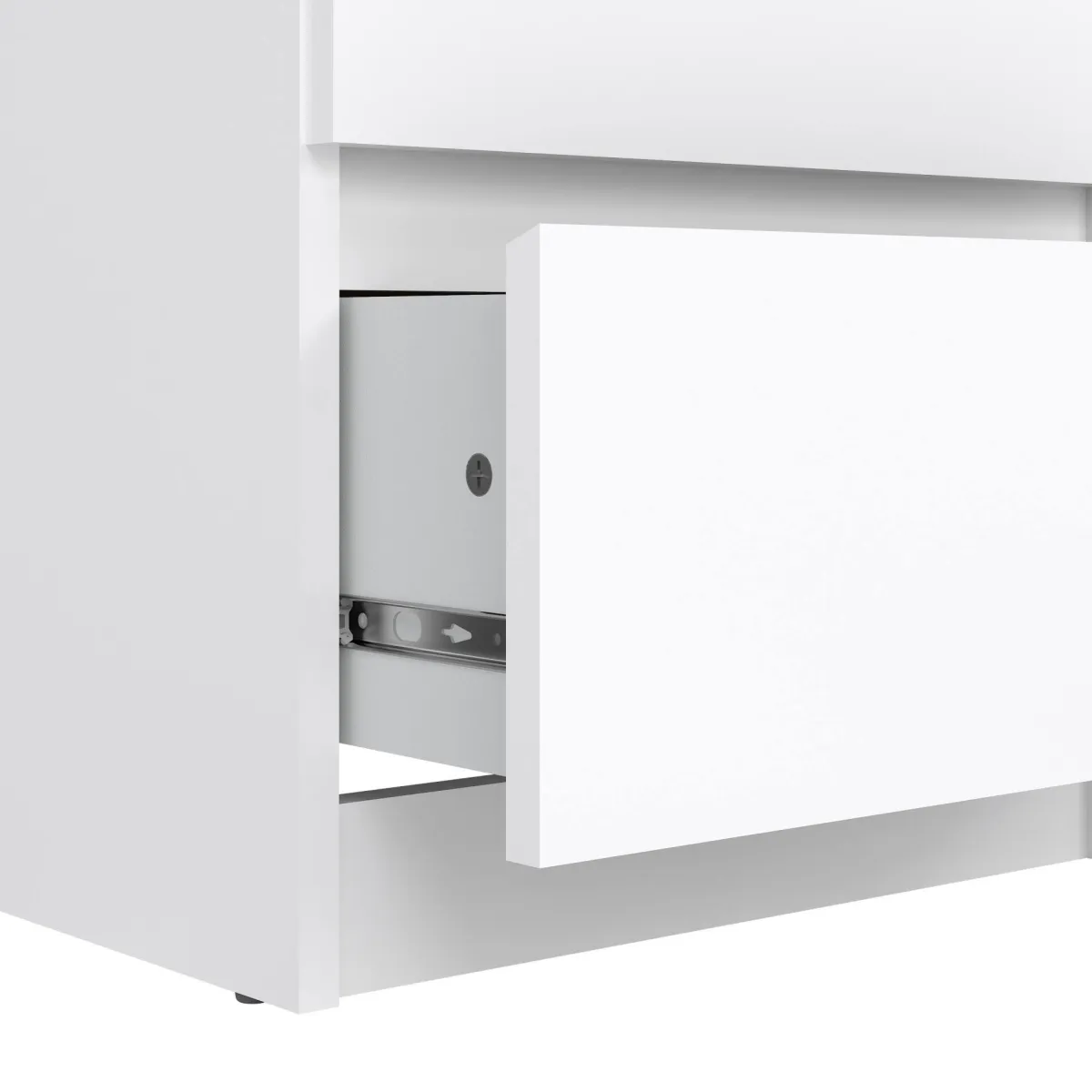 Cassettiere > Dmora Cassettiera in legno bianca lucida 40x50x111h cm - Achaldi Bianco Lucido