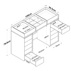 Cassettiere > Dmora Cassettiera in legno bianca 120x79h cm - Boldone Bianco