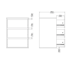 Cassettiera in legno bianca 51x70h cm - Adonino