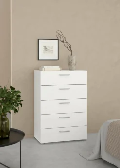 Cassettiere > Dmora Cassettiera in legno bianca 70x82h cm - Aramis Bianco