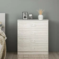 Cassettiere > Dmora Cassettiera in legno bianca 72x77h cm - Gardo Bianco