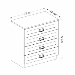 Cassettiera in legno bianca 72x42h cm - Vische