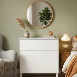 Cassettiere > Dmora Cassettiera in legno bianca 82x79h cm - Sagar Bianco