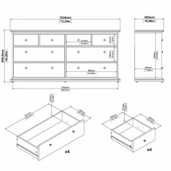 Cassettiere > Dmora Cassettiera in legno grigia 98x81h cm - Pelagie Grigio
