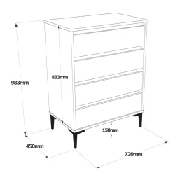 Cassettiera in legno marrone e antracite 72x98h cm - Adolphe