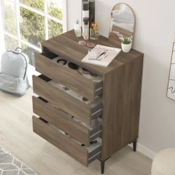 Cassettiera in legno marrone e antracite 72x98h cm - Adolphe