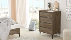 Cassettiera in legno marrone e antracite 72x98h cm - Adolphe