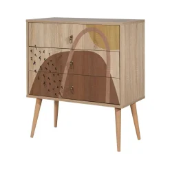 Salotto|Camera Da Letto > Dmora Cassettiera in legno 80x89h cm - Apricale Multicolore