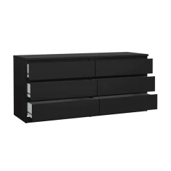 Cassettiera in legno nera 153x70h cm - Aci