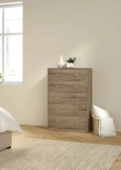 Cassettiere > Dmora Cassettiera in legno noce 72x108h cm - Contessa Marrone Noce