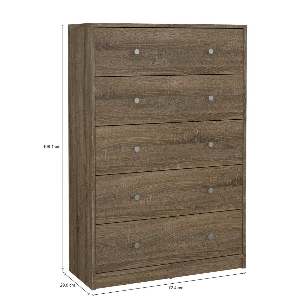 Cassettiere > Dmora Cassettiera in legno noce 72x108h cm - Contessa Marrone Noce
