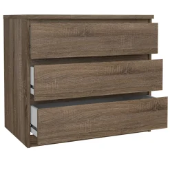Cassettiere > Dmora Cassettiera in legno quercia 77x68h cm - Kajiki Marrone Quercia
