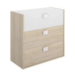 Cassettiera in legno rovere e bianca 80x81h cm - Alibaba