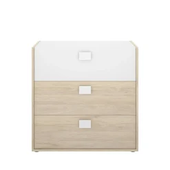 Cassettiera in legno rovere e bianca 80x81h cm - Alibaba