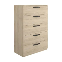 Salotto|Camera Da Letto > Dmora Cassettiera in legno rovere 70x117h cm - Abab Marrone Rovere