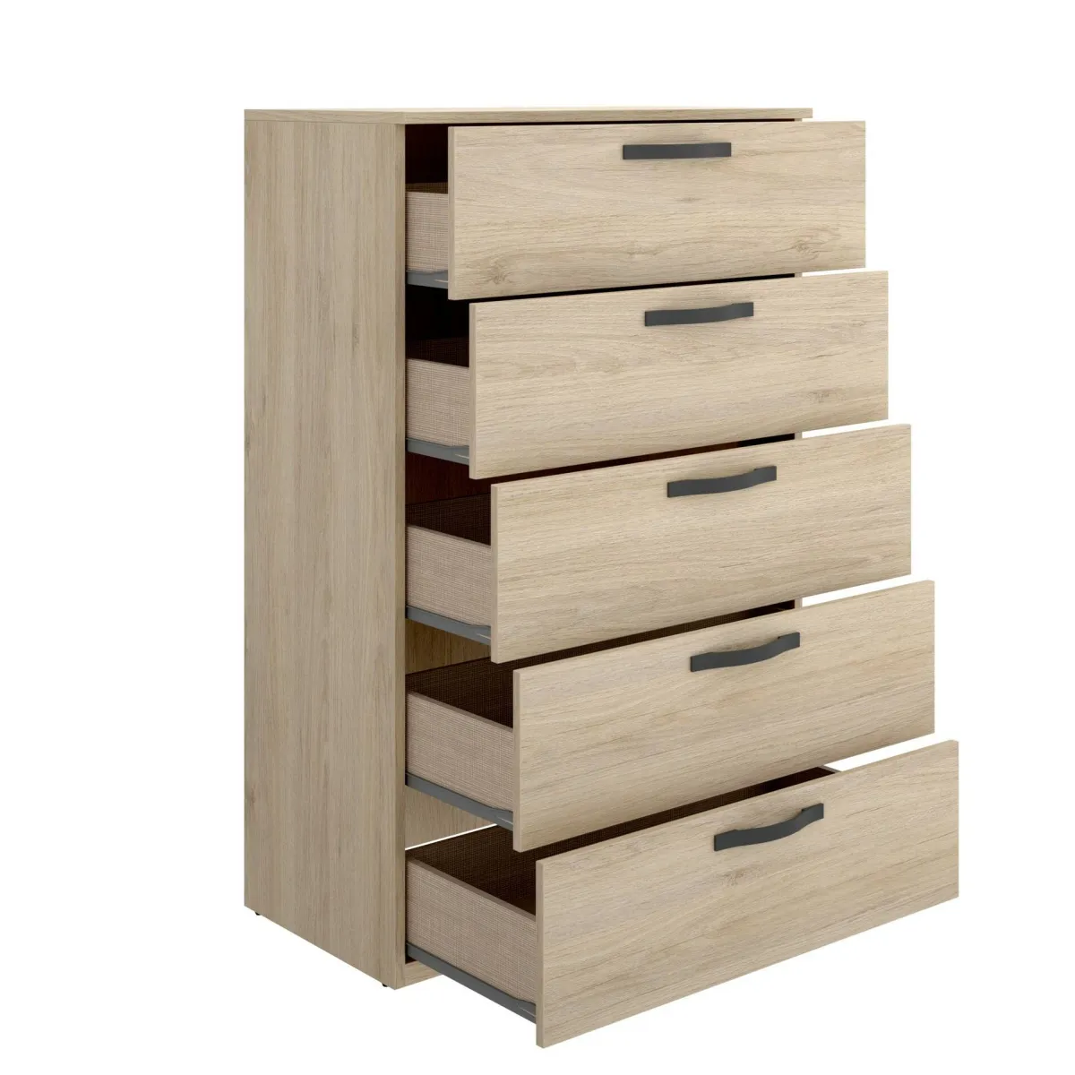 Salotto|Camera Da Letto > Dmora Cassettiera in legno rovere 70x117h cm - Abab Marrone Rovere