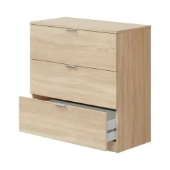 Cassettiere > Dmora Cassettiera in legno rovere 82x79h cm - Sagar Marrone Rovere