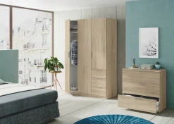 Cassettiere > Dmora Cassettiera in legno rovere 82x79h cm - Sagar Marrone Rovere