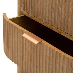 Cassettiere > Dmora Cassettiera Marrone Ciliegio oro 4 Cassetti Effetto Invecchiato 38x34x82h cm, Apertura Scorrevole - Falisa Oro, Marrone Ciliegio
