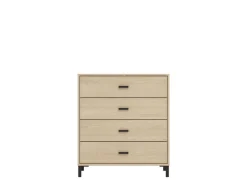 Cassettiera Marrone Rovere 4 Cassetti Apertura Scorrevole 80x40x90h cm, Chiusura Scorrevole - Rosasco