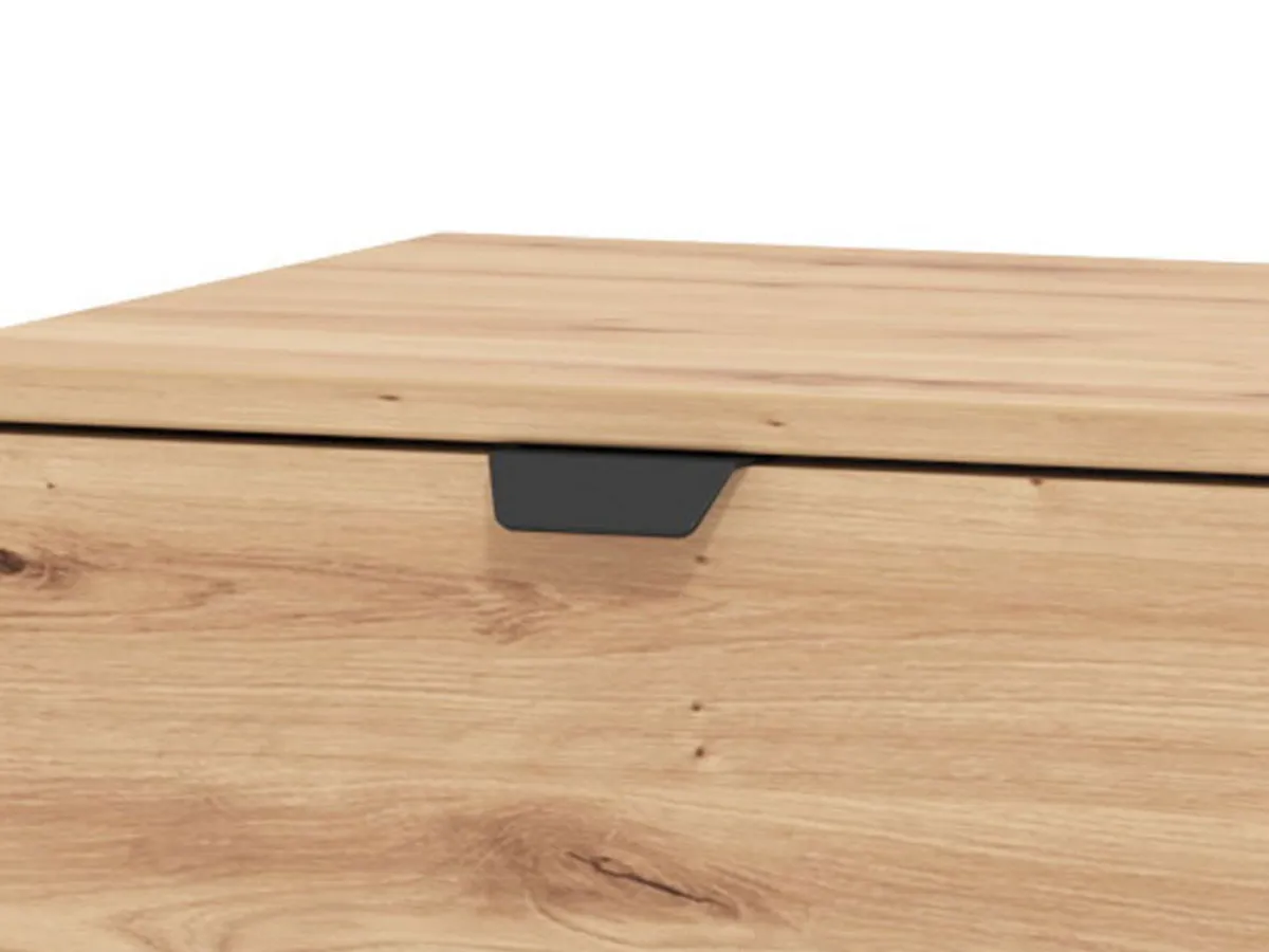 Cassettiere > Dmora Cassettiera Marrone Rovere Nodi Nero 5 Cassetti Apertura Scorrevole 45x40x95h cm, Chiusura Scorrevole - Mainarda Nero, Marrone Rovere Nodi