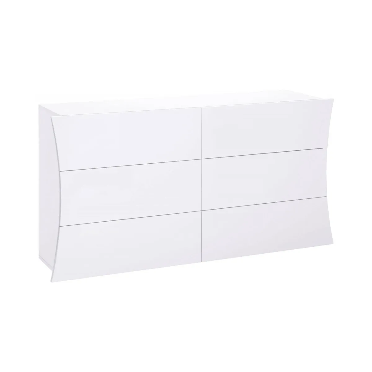 Salotto|Camera Da Letto > Dmora Cassettiera moderna bianca lucida 155x82h cm - Albelaziz Bianco Lucido