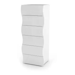 Cassettiere > Dmora Cassettiera moderna bianca lucida 77x70h cm - Artic Bianco Lucido