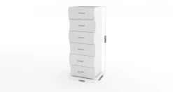 Cassettiera moderna bianca lucida 50x121h cm - Asch