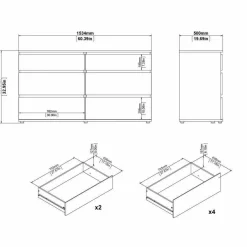 Cassettiere > Dmora Cassettiera moderna bianca 40x106h cm - Abelarda Bianco