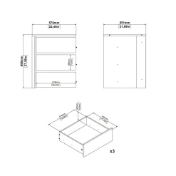 Cassettiera moderna bianca 57x69h cm - Giacarta
