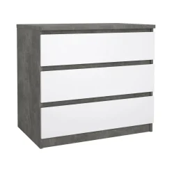 Cassettiera moderna cemento e bianca lucida 77x70h cm - Artic