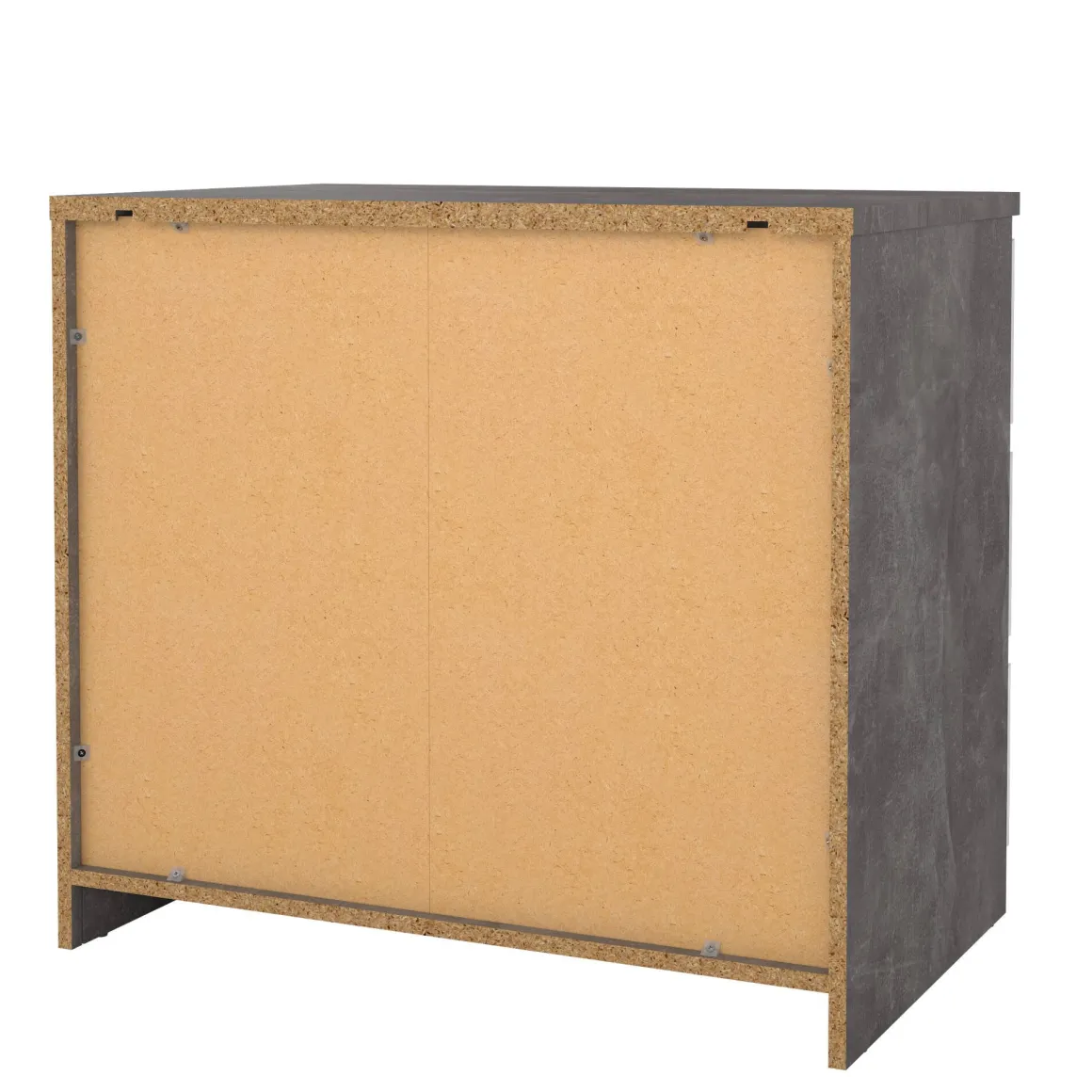 Cassettiera moderna cemento e bianca lucida 77x70h cm - Artic