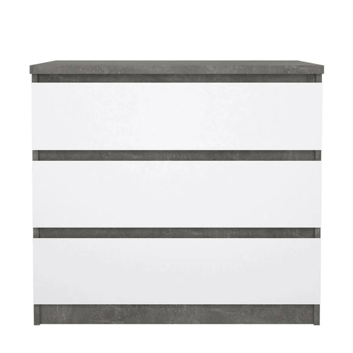 Cassettiera moderna cemento e bianca lucida 77x70h cm - Artic