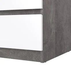 Cassettiera moderna cemento e bianca lucida 77x70h cm - Artic