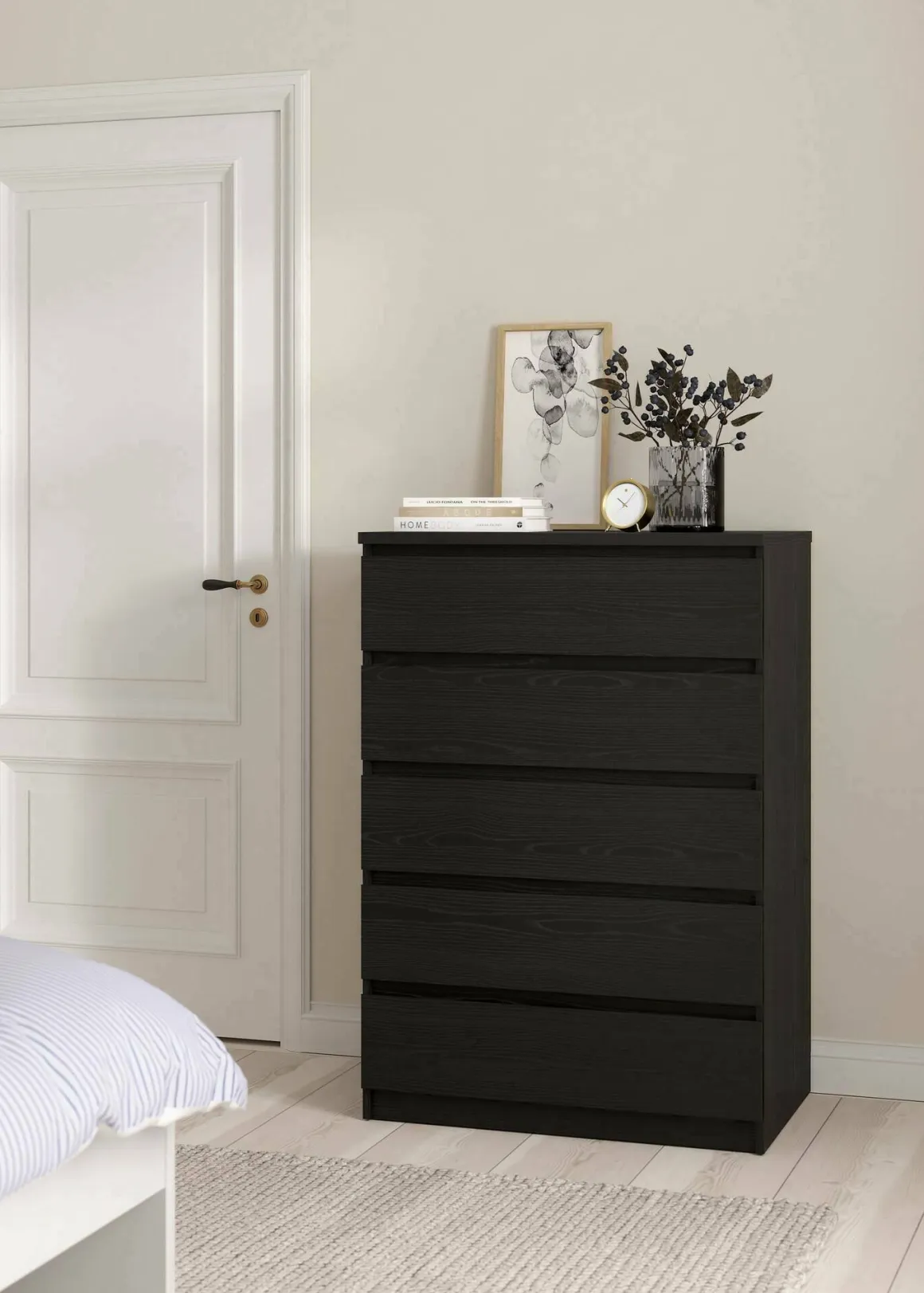 Cassettiere > Dmora Cassettiera moderna nera 77x111h cm - Ansel Nero