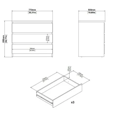 Cassettiera moderna nera 77x68h cm - Kajiki