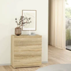 Salotto|Camera Da Letto > Dmora Cassettiera moderna quercia 80x90h cm - Apricale Marrone Quercia