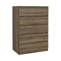 Cassettiere > Dmora Cassettiera moderna rovere 77x111h cm - Ansel Marrone Rovere