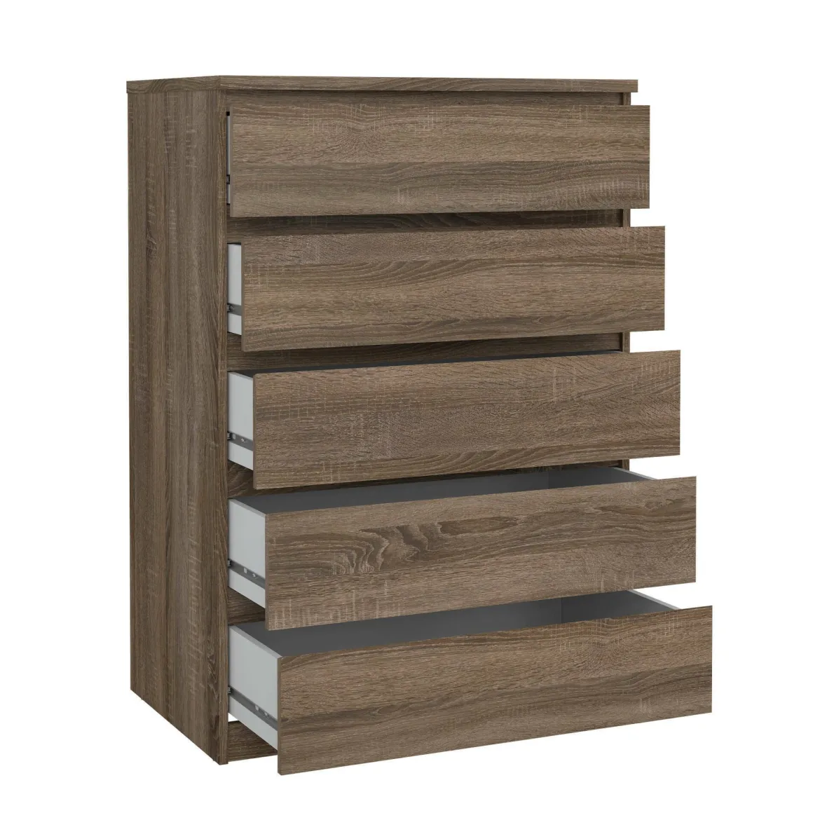 Cassettiere > Dmora Cassettiera moderna rovere 77x111h cm - Ansel Marrone Rovere