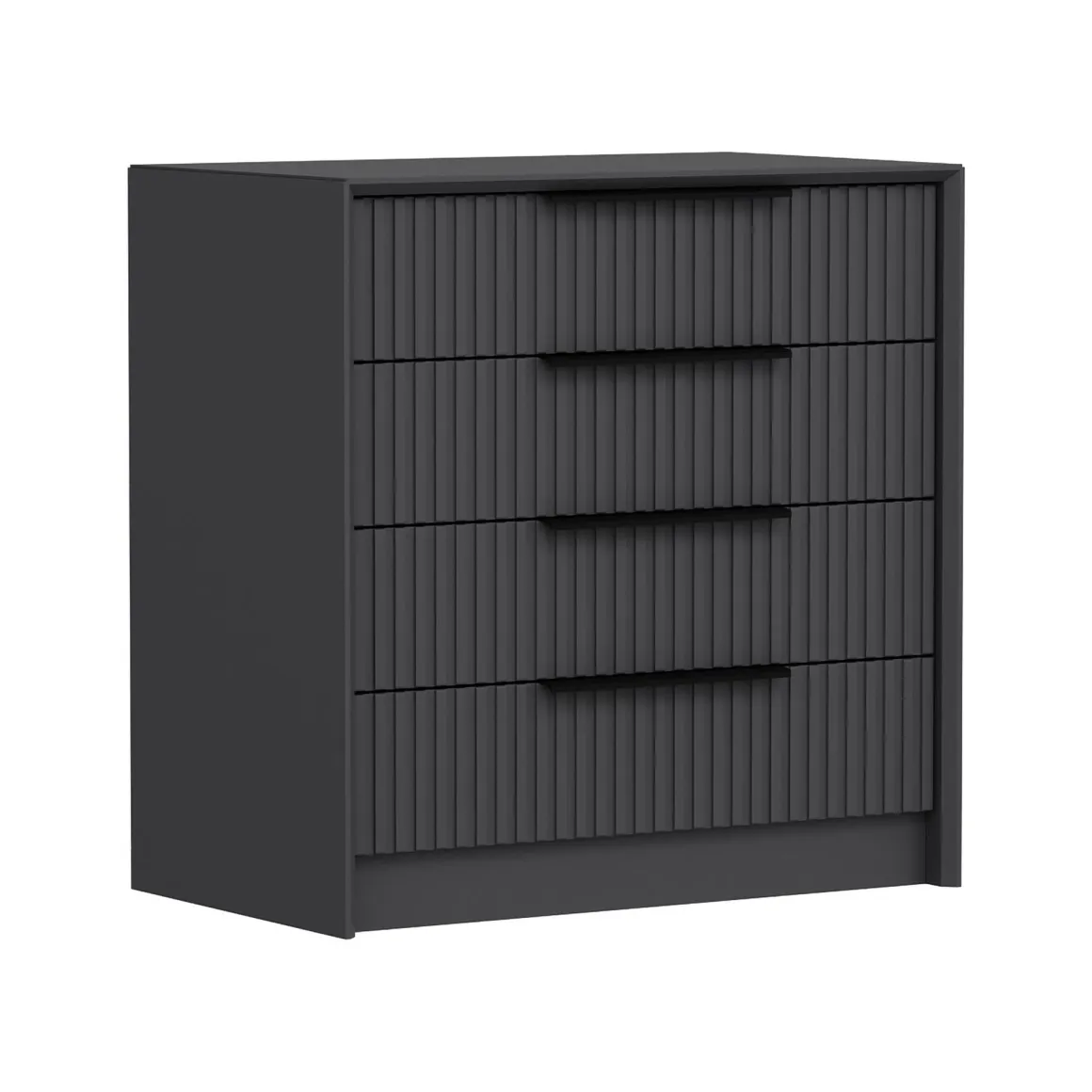 Cassettiere > Dmora Cassettiera 4 Cassetti Apertura Scorrevole 90x47x100h cm, Chiusura Scorrevole - Lierna Nero Antracite